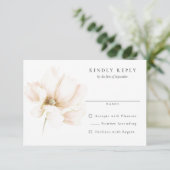 Blush Roze Bloem Bruiloft RSVP Antwoord (Staand voorkant)