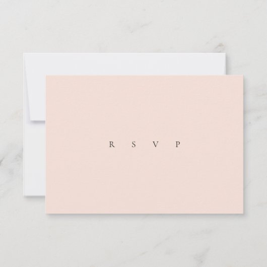 Blush Roze Bloem Bruiloft RSVP Antwoord (Achterkant)
