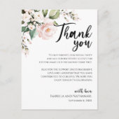 Blush Roze bloem Dank je wel Kaart ontvangen (Voorkant)