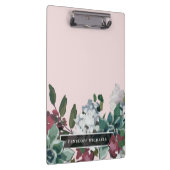 Blush roze  bloem en naam klembord (Rechts)