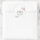 Blush Roze Bloem Getallen Afstudeer Sticker (Tas)