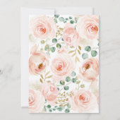 Blush roze bloem, goud, een meisjes verjaardagsfee kaart (Achterkant)