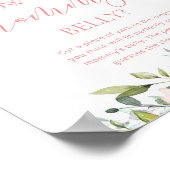 Blush Roze bloem hoe groot is het buikspel van mam Poster (Hoek)