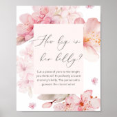 Blush roze bloem hoe groot is mammie buikspel poster (Voorkant)