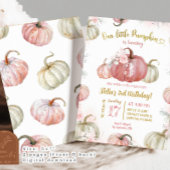 Blush roze bloem onze kleine pompoen verjaardag kaart