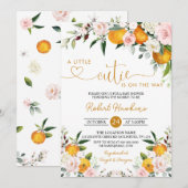 Blush roze bloem, Sinaasappel Little Cutie Baby sh Kaart (Voorkant / Achterkant)