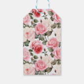 Blush Roze Bloem Teddybeer Baby Meisje Bedankt Cadeaulabel (Achterkant)