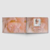 Blush roze bloem viering van het leven gastenboek (Volledig)