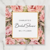 Blush Roze Bloemachtige Bruiloft Feest Bedankjes Labels (Voorkant)