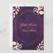 Blush roze bloemblaadjes Paarse moslim bruiloft Kaart (Achterkant)