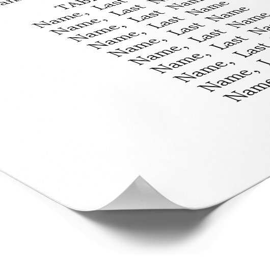 Blush roze bloemen 8 Tables Weddenschapskarakter Poster (Hoek)