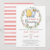 Blush roze bloemen A Baby is Baby shower aan het k Kaart (Voorkant / Achterkant)