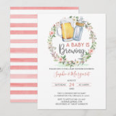 Blush roze bloemen A Baby is Baby shower aan het k Kaart (Voorkant / Achterkant)