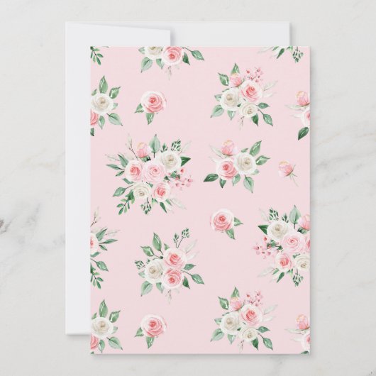 Blush Roze Bloemen Anand Karaj Punjabi Sikh Bruilo Kaart (Achterkant)