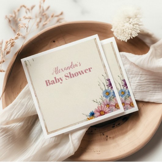 Blush roze bloemen Baby in bloei Servet