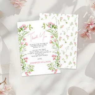 Blush Roze Bloemen Baby in Bloom Baby Meisje Douch Bedankkaart