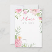 Blush roze bloemen baby shower advieskaarten kaart (Voorkant)