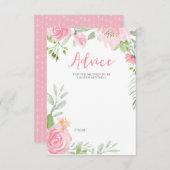 Blush roze bloemen baby shower advieskaarten kaart (Voorkant / Achterkant)
