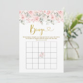 Blush Roze Bloemen Baby shower Baby Bingo Spel Kaart (Staand voorkant)