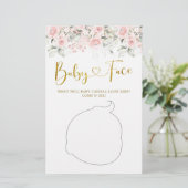 Blush Roze Bloemen Baby shower Baby Gezichtsspel (Staand voorkant)