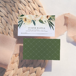 Blush roze bloemen Baby shower Dappere Raffle Informatiekaartje