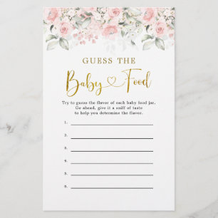 Blush Roze Bloemen Baby shower Guess Baby Food