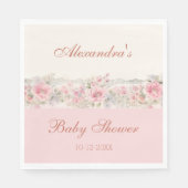  Blush Roze Bloemen Baby shower Shabby Chic Servet (Voorkant)