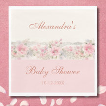  Blush Roze Bloemen Baby shower Shabby Chic