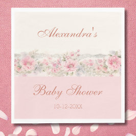  Blush Roze Bloemen Baby shower Shabby Chic Servet