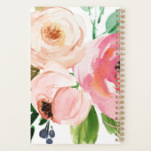 Blush Roze Bloemen Boho Jaarlijks Maandelijks Plan Planner (Achterkant)