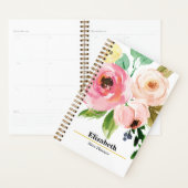 Blush Roze Bloemen Boho Jaarlijks Maandelijks Plan Planner (Display)