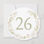 Blush Roze Bloemen Boho Trouwcirkel Tafelnummer (Voorkant)