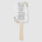 Blush Roze Bloemen Boho Trouwprogramma Hand Fan Handwaaier (Achterkant)
