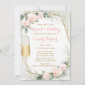 Blush Roze Bloemen Botanisch Vrijgezellenfeest Kaart (Voorkant)