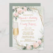 Blush Roze Bloemen Botanisch Vrijgezellenfeest Kaart (Voorkant / Achterkant)