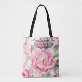 Blush Roze Bloemen Bouquet Bruidsmeisje Tote Bag