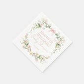 Blush Roze Bloemen Bow Baby Meisje Douche Servet (Hoek)