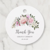 Blush roze bloemen bruiloft Bedankt Bedankjes Labels (Voorkant)