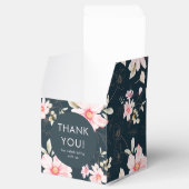  Blush Roze Bloemen Bruiloft Dank u Blauw Bedankdoosjes (Geopend)