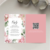 Blush roze bloemen bruiloft elegant RSVP kaartje