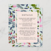 Blush Roze Bloemen Bruiloft Gast Informatie Informatiekaartje (Voorkant / Achterkant)