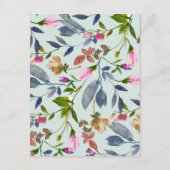 Blush Roze Bloemen Bruiloft Gast Informatie Informatiekaartje (Achterkant)