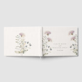 Blush roze bloemen bruiloft gastenboek (Volledig)