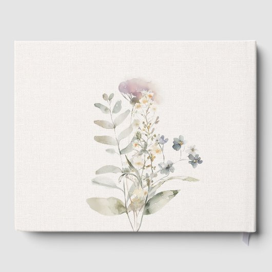 Blush roze bloemen bruiloft gastenboek (Achterkant)