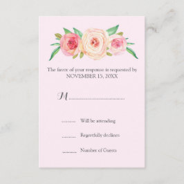 Blush Roze  Bloemen Bruiloft RSVP
