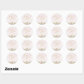 Blush Roze Bloemen Bruiloft Save the Date Ronde Sticker (Vel)
