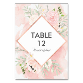 Blush Roze Bloemen Bruiloft tafel kaarten