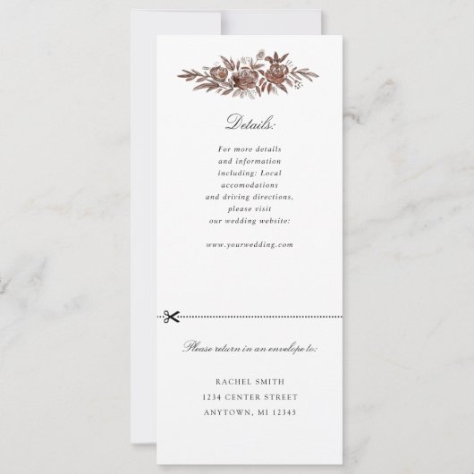 Blush roze bloemen bruiloft uitnodiging w rsvp bev (Achterkant)