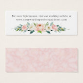 Blush Roze Bloemen Bruiloft Website Bijlage Mini Visitekaartjes (Voorkant /achterkant)