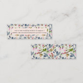 Blush Roze Bloemen Bruiloft Website RSVP Kaarten Mini Visitekaartje (Voorkant / Achterkant)